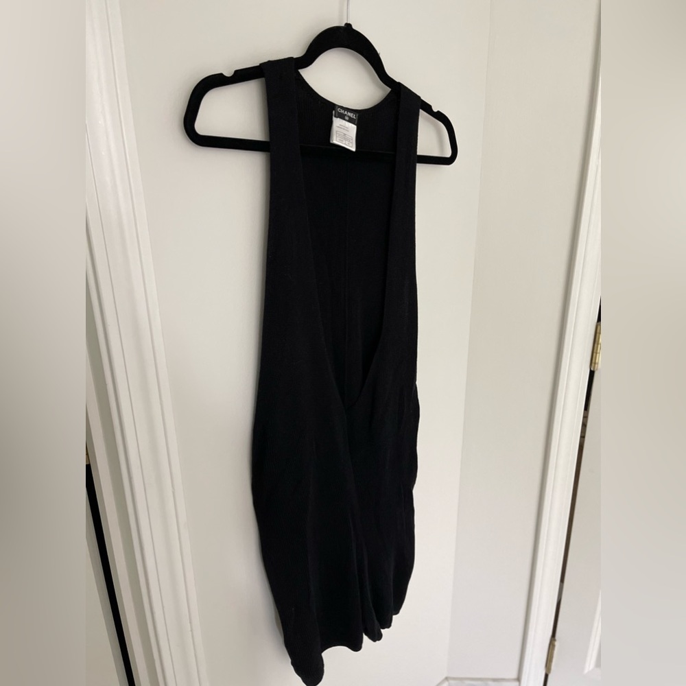 CHANEL 2008 RUNWAY Black Knitted Silk Jumpsuit
